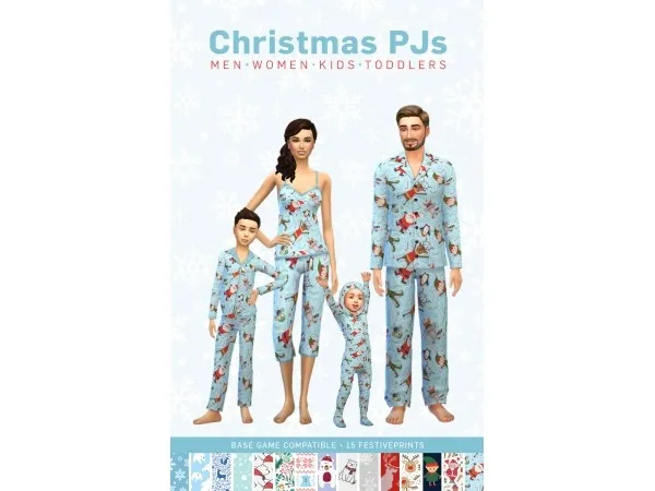 Maxis Match Matchy Matchy Christmas PJs by simplistic - The Sims 4 Custom Content