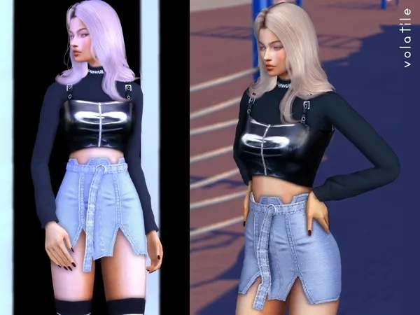 Alpha Aquaria Set (Skirt) by volatile-sims - The Sims 4 Custom Content