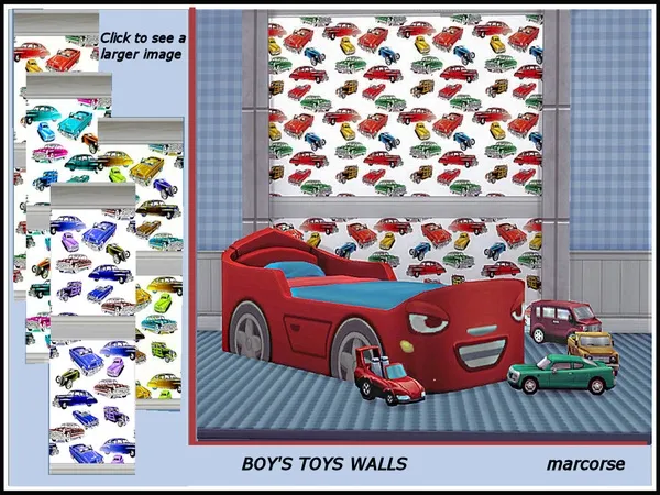 Alpha Boy's Toys Walls_marcorse - The Sims 4 Custom Content