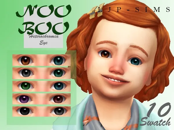 Maxis Match NooBoo Heterochromia Eye (toddler) - The Sims 4 Custom Content