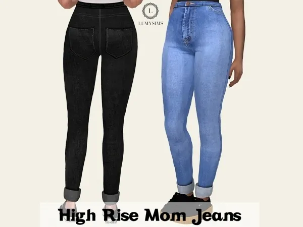 Alpha High Rise Mom Jeans - The Sims 4 Custom Content