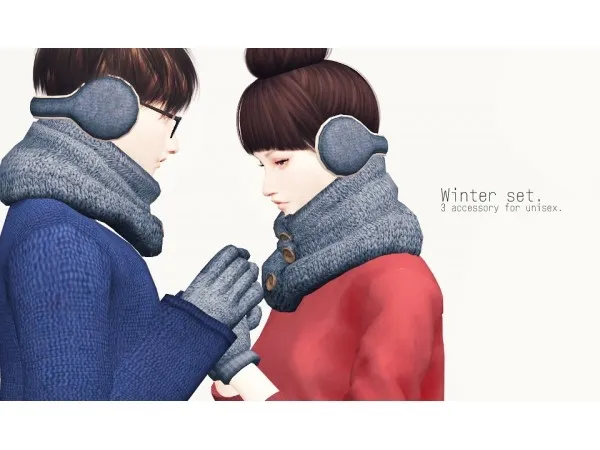 Alpha Winter Accessory Set by imadako - The Sims 4 Custom Content