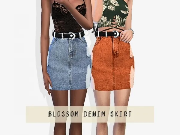 Blossom Denim Skirt