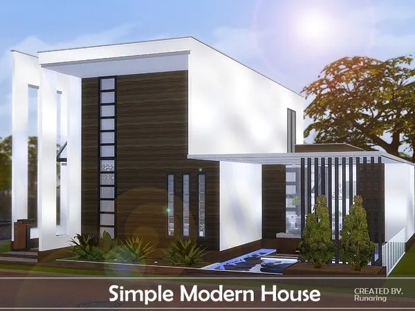 Alpha Simple Modern House - The Sims 4 Custom Content