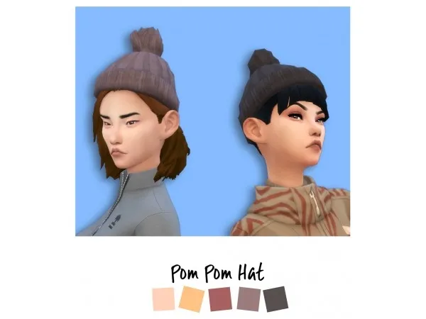 Maxis Match BrokenPlumbob Pom Pom Hat - The Sims 4 Custom Content