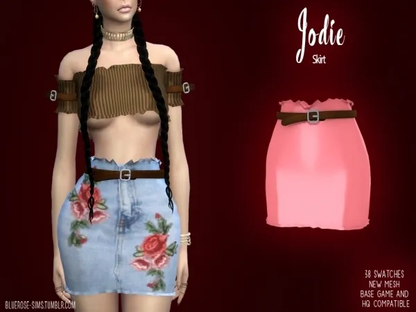Alpha BlueRose sims Jodie Skirt - The Sims 4 Custom Content