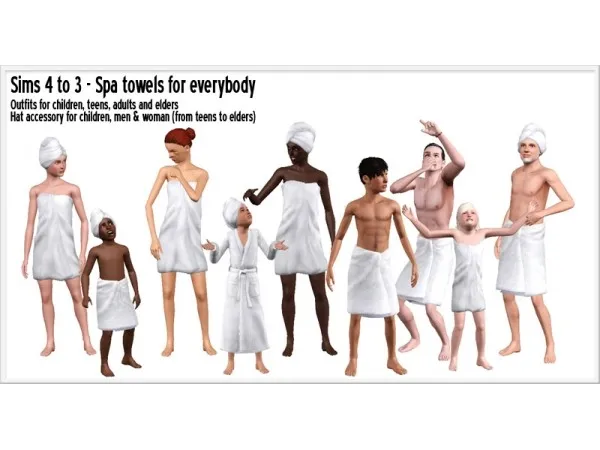 Sims 4 to 3 Spa towels by aroundthesims3 - The Sims 3 Custom Content