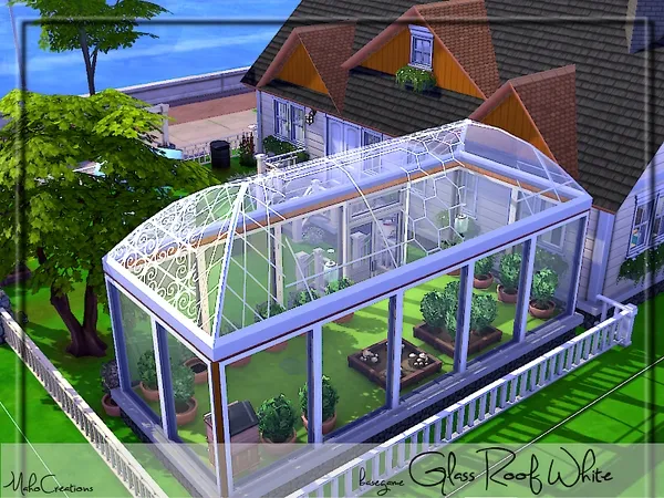 Alpha Glass Roofs White - The Sims 4 Custom Content