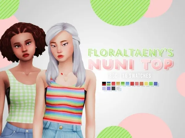 Maxis Match FLORALTAENYS NUNI TOP - The Sims 4 Custom Content