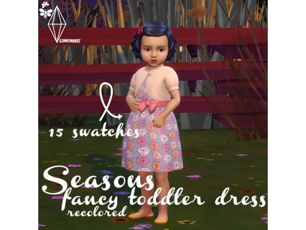 Maxis Match FANCY TODDLER DRESS RECOLORED by simmingbee - The Sims 4 Custom Content
