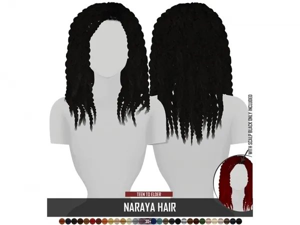 Alpha NARAYA HAIR - The Sims 4 Custom Content