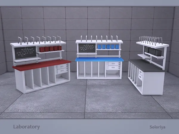 Laboratory Laboratory table with a Chalkboard - The Sims 4 Custom Content