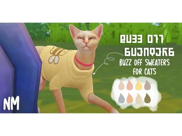 Maxis Match BUZZ OFF SWEATERS FOR CATS by nativemoonlight - The Sims 4 Custom Content