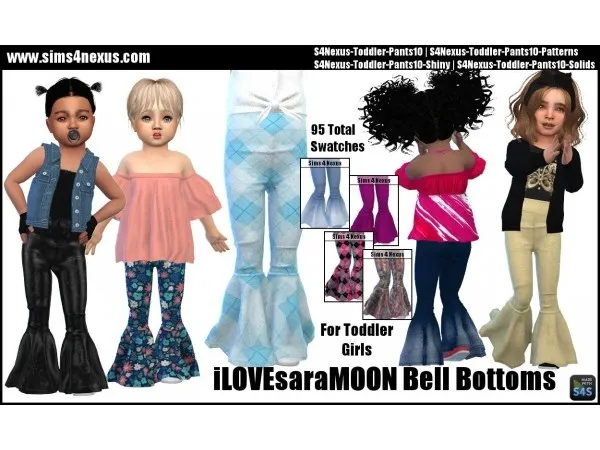 Alpha iLOVEsaraMOON Bell Bottoms For Toddler Girls by sims4nexus - The Sims 4 Custom Content