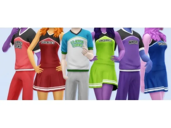 Maxis Match Berry Sweet Cheerleading Uniforms by noodlescc - The Sims 4 Custom Content