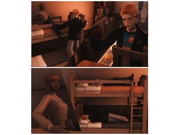 Alpha Bunkbed poses head by castle - The Sims 4 Custom Content