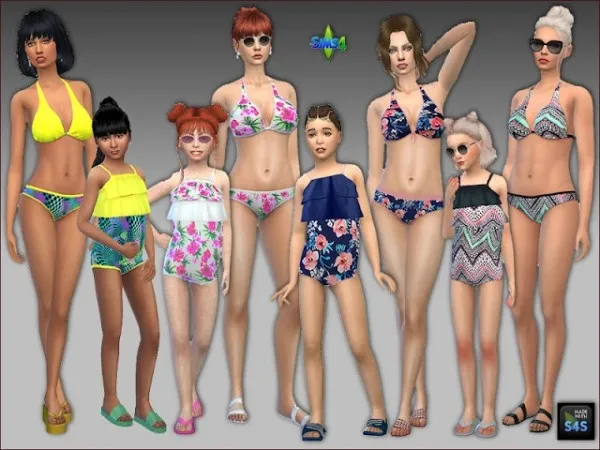 Alpha ADULT BIKINIS AND CHILDREN'S SWIMSUITS arte della vita by simsfinds - The Sims 4 Custom Content