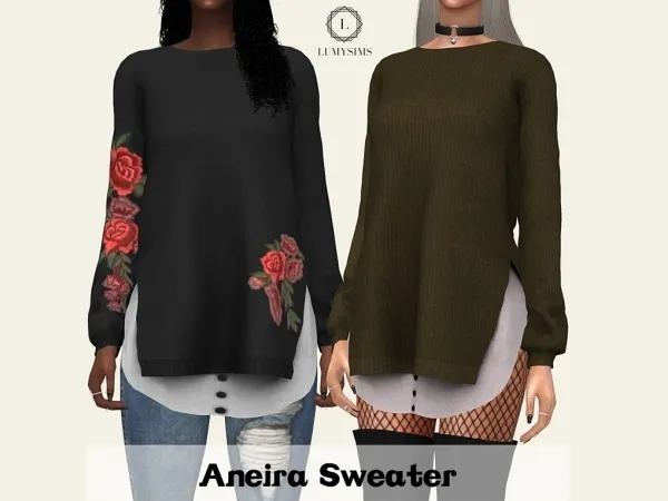 Alpha Aneira Sweater - The Sims 4 Custom Content