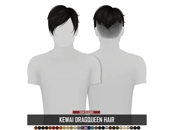 Alpha KEWAI DRAGQUEEN HAIR ADULT - The Sims 4 Custom Content