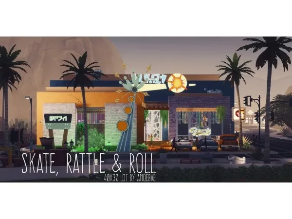 Maxis Match SKATE RATTLE ROLL by amoebae - The Sims 4 Custom Content