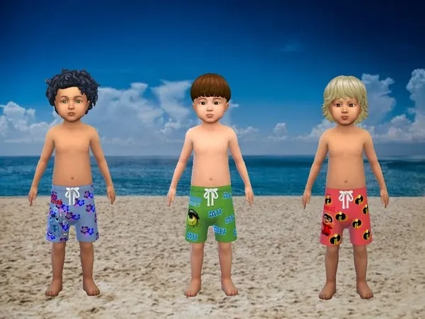 Alpha Male toddler's swim shorts - The Sims 4 Custom Content