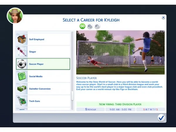 Mix Soccer Player Career by tumblrpotato - The Sims 4 Custom Content