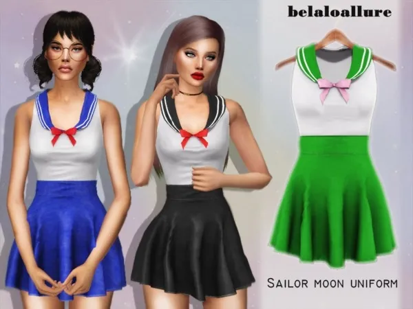 Alpha belaloallure_ sailor moon uniform - The Sims 4 Custom Content