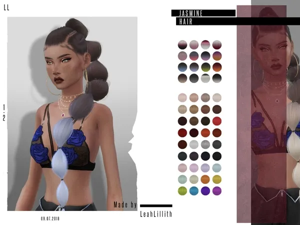 Alpha LeahLillith Jasmine Hair - The Sims 4 Custom Content