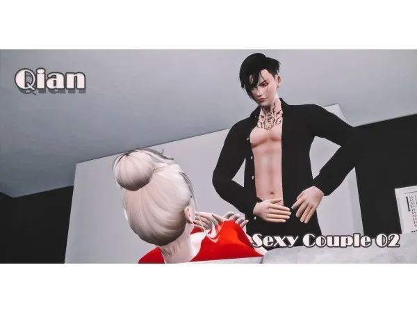 Alpha [Qian] Sexy Couple Pose 02 - The Sims 4 Custom Content