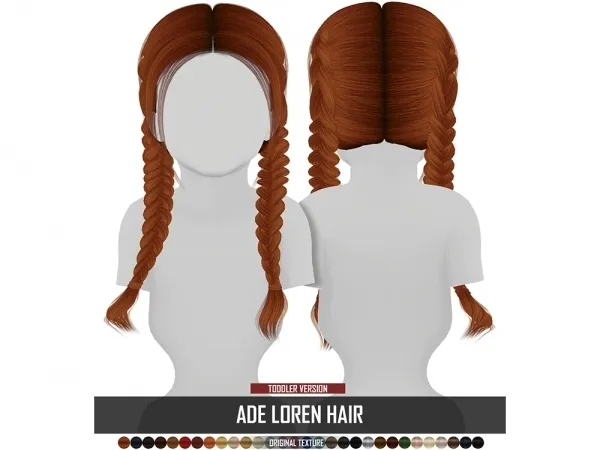 Alpha ADE LOREN HAIR TODDLER VERSION by redheadsims - The Sims 4 Custom Content