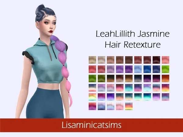 Alpha LMCS LeahLillith Jasmine Hair Retexture - The Sims 4 Custom Content