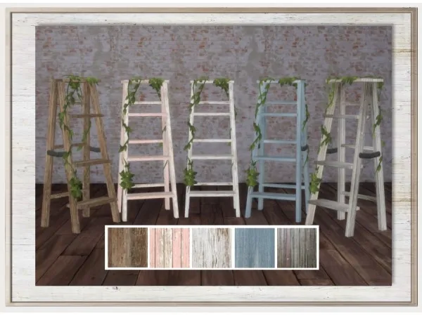 Alpha Rustic Ladder with Vines Recolor by simthingnew - The Sims 4 Custom Content