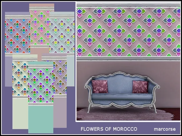 Alpha Flower of Morocco Walls_marcorse - The Sims 4 Custom Content