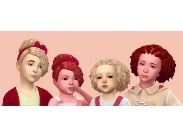 Maxis Match Hot Days Floral Hair Toddler Child Conversions by yuuletidesimming - The Sims 4 Custom Content