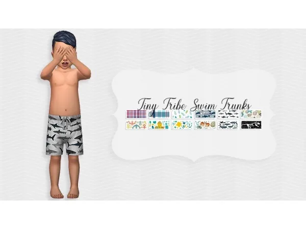 Maxis Match Tiny Tribe Swim Trunks by mamabearssims - The Sims 4 Custom Content