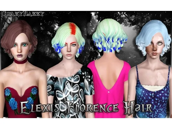Elexis Florence Hair by chazybazzy - The Sims 3 Custom Content