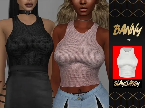 Alpha SlayClassy BANNY TOP by slayclassy - The Sims 4 Custom Content