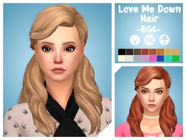 Maxis Match Love Me Down Hair Revamp - The Sims 4 Custom Content