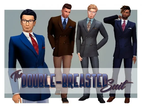 Maxis Match The Double Breasted Suit jones by quiddity - The Sims 4 Custom Content