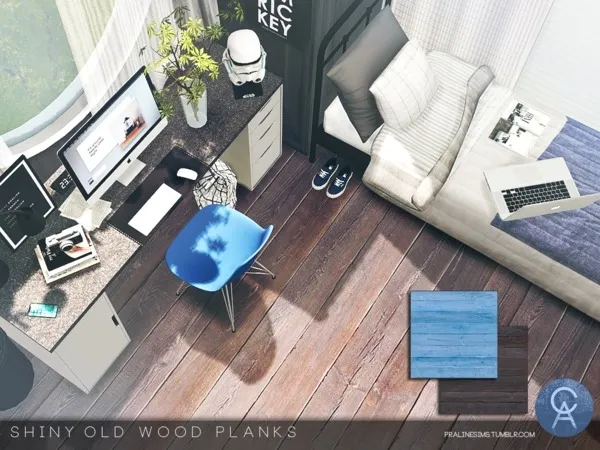 Alpha Shiny Old Wood Planks - The Sims 4 Custom Content