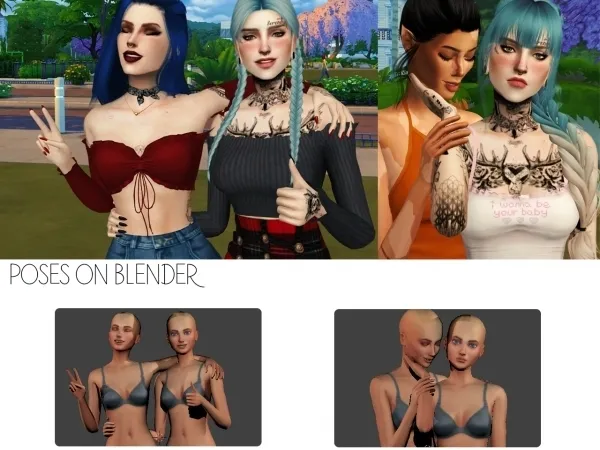 Alpha Friends Poses 03 by overkillsimmer - The Sims 4 Custom Content