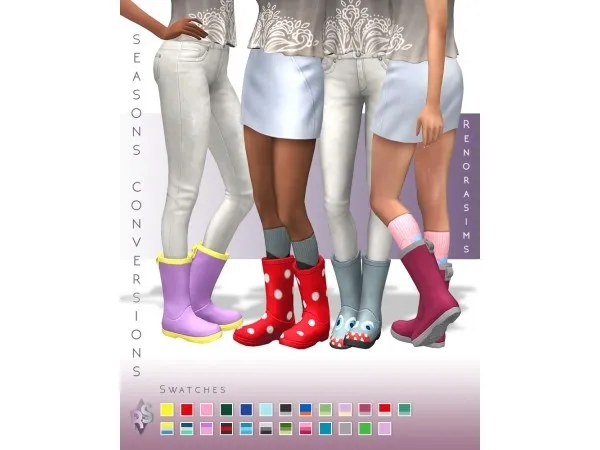 Maxis Match Singing In The Rain Boots by renorasims - The Sims 4 Custom Content