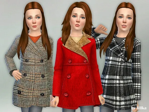 Alpha Winter Coat for Girls 02 - The Sims 4 Custom Content