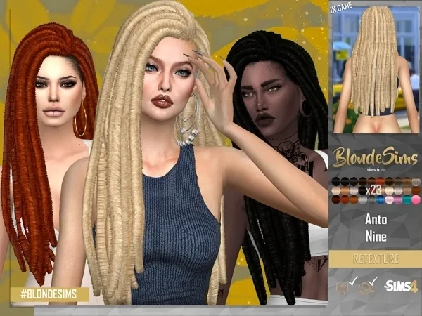 Mix Anto Nine (Hairstyle) by ruchellsims - The Sims 4 Custom Content
