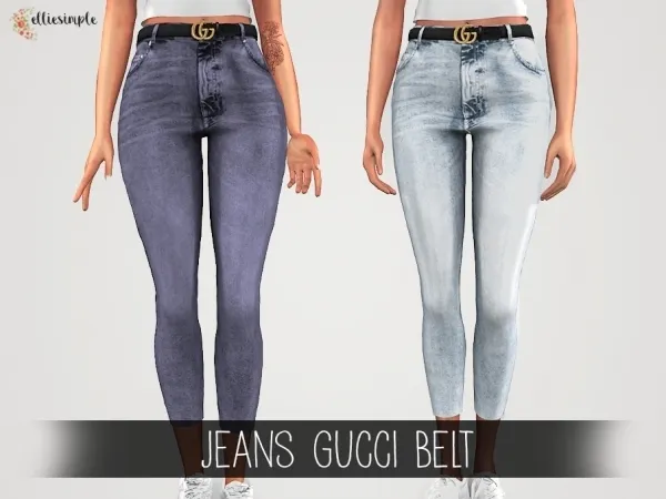 Alpha Elliesimple Jeans Gucci Belt - The Sims 4 Custom Content