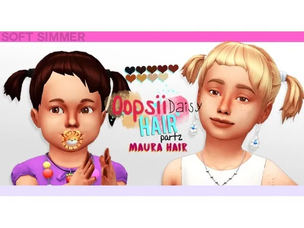 Maxis Match Oopsii Daisy Hair PART 2 simmer by soft - The Sims 4 Custom Content