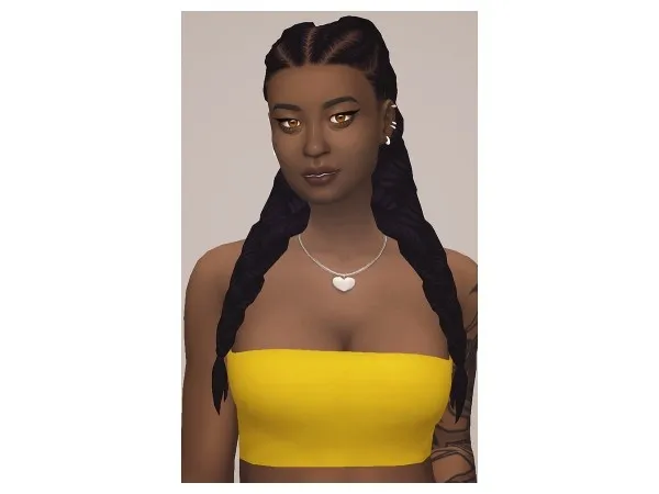 Maxis Match Chanel double dutch braids recolor by altoaffair - The Sims 4 Custom Content