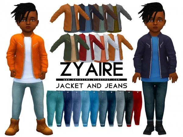 Maxis Match ZYAIRE JACKET JEANS by onyxsims - The Sims 4 Custom Content