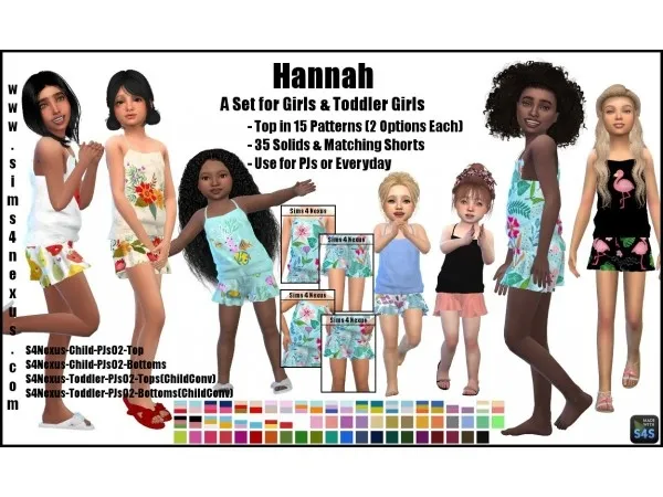 Alpha Hannah A Set for Girls Toddler Girls by sims4nexus - The Sims 4 Custom Content