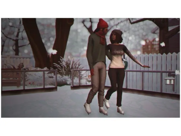 Maxis Match [ WARM WINTER ] 3 ice skating poses for couples (with height difference) by keysims - The Sims 4 Custom Content